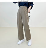 High Waist One Tuck Wide Slacks