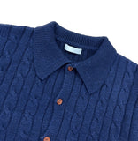 Molded Cable Collar Cardigan