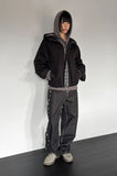 CHECK CONTRAST HOOD JUMPER