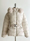 Loera Fur Hood Short Padding Jumper (Belt Set)