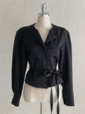 Elo No Collar Shirring Jacket