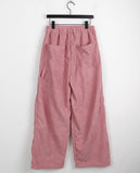 Kanji Work pocket Corduroy Banding Long Wide Pants