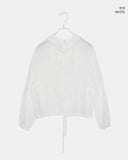 Gali See-Through Strap Hooded Long-Sleeve Cardigan
