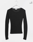 Leli See-Through Round Neck Long Sleeve T-Shirt