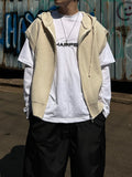 Over Hood Knit Zip-up Vest
