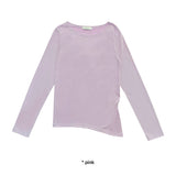 UNBALANCE SLIT SHIRRING T