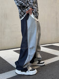 Half and Half Denim Balloon String Pants