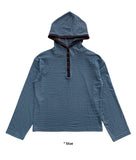 STRIPE BUTTON HOOD T