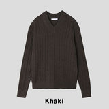 Cordrick V-neck cable knit