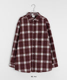 [unisex] Makodo Check Brushed Over Shirt