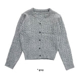 (WOOL) CABLE CROP KNIT CD