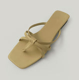 Basic Lovely Ribbon Twist Mules Summer Sandals Slippers