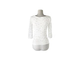 Web Flower Lace Slim Three Quarter T-shirt