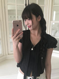 Apol Tie Crop Puff Blouse