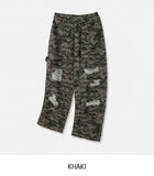 Damaged camo carpenter double knee pants