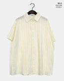 [MADE] Vines Stripe See-through Short Sleeve Shirt