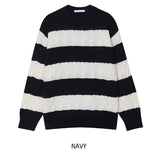Font Stripe Cable Knit
