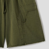 Pio Stud Double Knee Washed Bermuda Pants