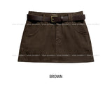 Bestie Low-rise Cotton Skirt (+belt set)