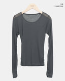 Maden See-Through Layered Long Sleeve T-Shirt