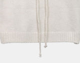 Moon round neck ribbon layered wool short sleeve knit