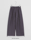 [BAONHAUS] Chesut Peach Fuzz Stripe Banding Wide Pants