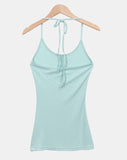 Bezel Halterneck Strap Sleeveless