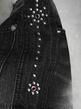 Studded Black Short Denim