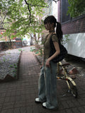 Chance Back Pocket Snap Pin Tuck Wide Pants