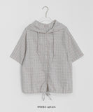 [BAONHAUS] Ryugeto Summer Check Short Sleeve Hood Shirt