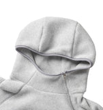 DIAGONAL ZIPPER FLEECE HOODIE