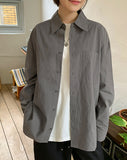 [BAONHAUS] Hennab Cotton Over Long Sleeve Shirt