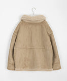 Bellon Reversible Leather Suede Fleece Mustang - Wool 50