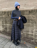 [BELT SET] FLOW PLAID CHECK SKIRT