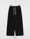 Timoa banding fleece brushed rivet wide pants