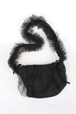 Chiffon shirring sling cross bag