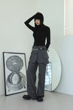 Cross button turtleneck
