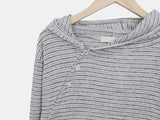 Dante Unbalanced Warmer Striped Hooded T-Shirt