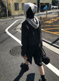 RIB KNIT HOOD ZIP-UP