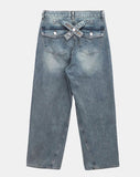 Seyou Backpoint Adjust Washed Denim Pants