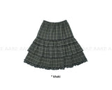 CHECK TIERED FRILL SKIRT