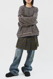 (W) Mitz Checked Pleats Skirt