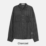 Crinkle Double Pocket Roll-up Check Shirt