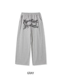 Zenith embroidered brushed wide pants