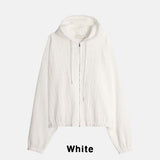 Uni Summer Light Crop Hooded Zip-Up