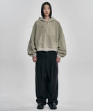 Corduroy Short Zip-Up Hoodie