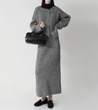 Low Button Cardigan Setup