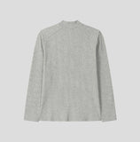 Jireon Half Zip-Up Ribbed Long Sleeve T-Shirt