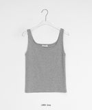 Dukins Color U-Neck Ribbed Sleeveless