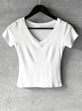 Cheese V-neck Slim Tee